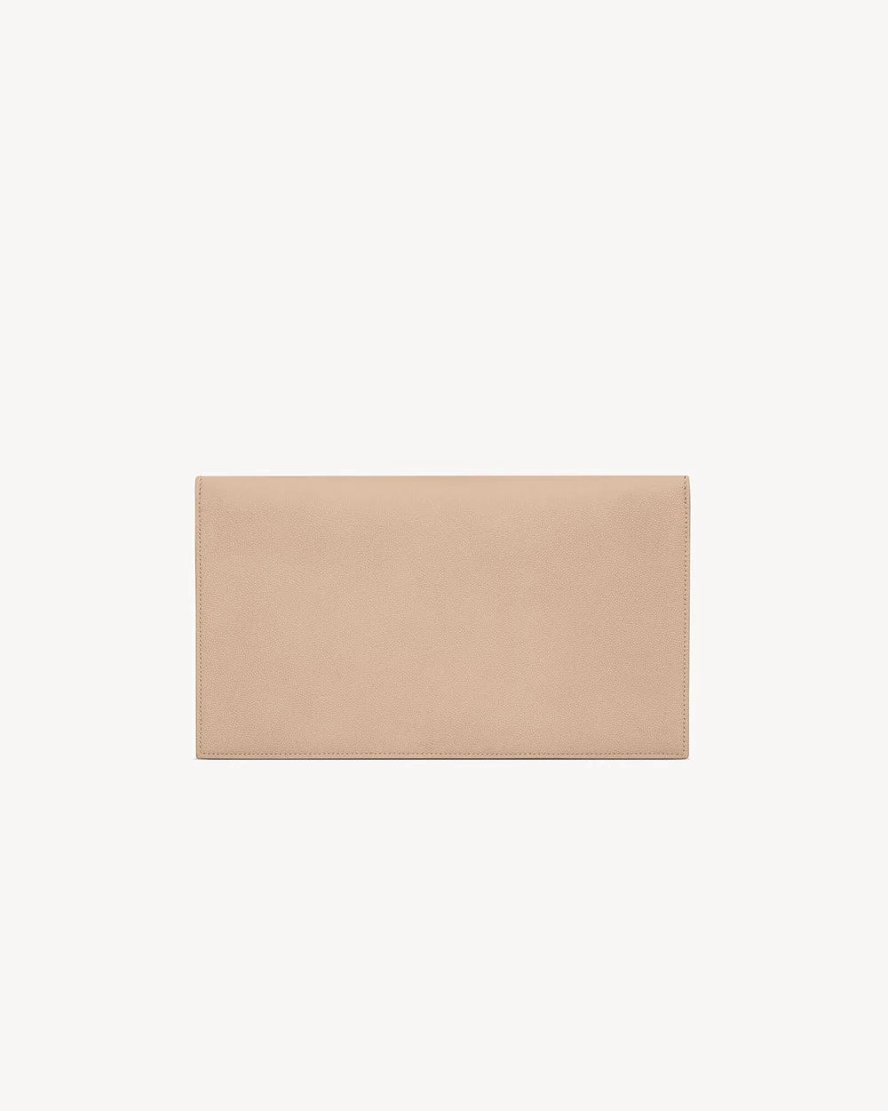 SAINT LAURENT UPTOWN CLUTCH IN DARK BEIGE LEATHER